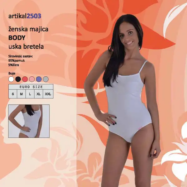 Ženski body, uska bretela - Nagard, 2503